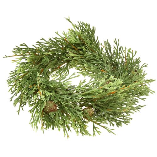 Article Petite couronne de sapin vert avec cônes artificiels Ø24cm