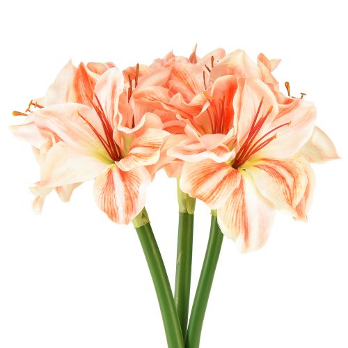 Article Étoile de Chevalier Artificielle Fleurs Artificielles Amaryllis Blanc Rouge Orange 40cm 3pcs