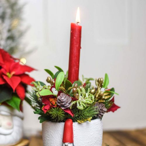 Article Bouquet d&#39;hiver artificiel avec cônes, décoration de l&#39;avent L30cm lot de 4pcs