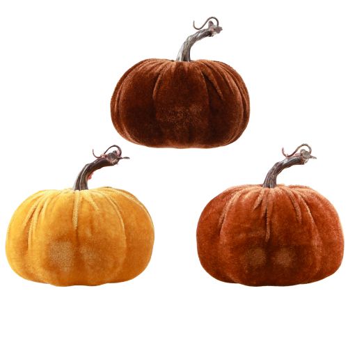 Article Décoration citrouille pour l'automne en jaune marron Ø13cm 3 pcs
