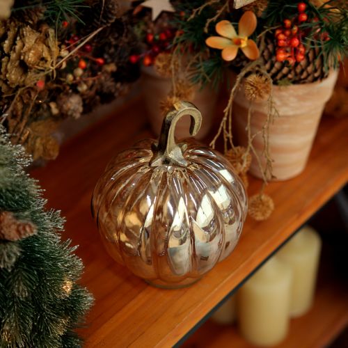 Article Décoration citrouille en verre décoration de table citrouille orange Ø14cm H18cm