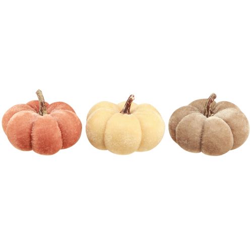 Article Tissu de décoration citrouille citrouilles jaune beige rouge marron Ø7cm 9 pcs