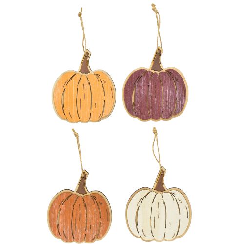 Floristik24 Décoration citrouille à suspendre décoration en bois automne 14,5x13cm 8 pcs