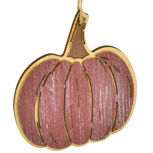 Article Décoration citrouille à suspendre décoration en bois automne 14,5x13cm 8 pcs