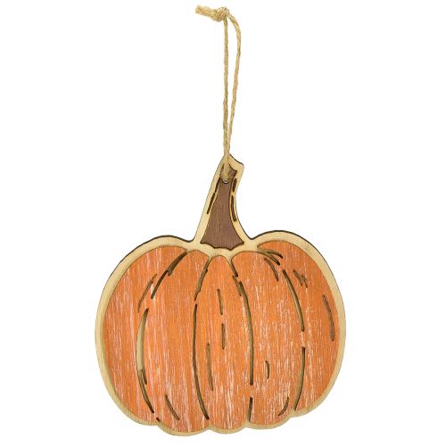 Article Décoration citrouille à suspendre décoration en bois automne 14,5x13cm 8 pcs