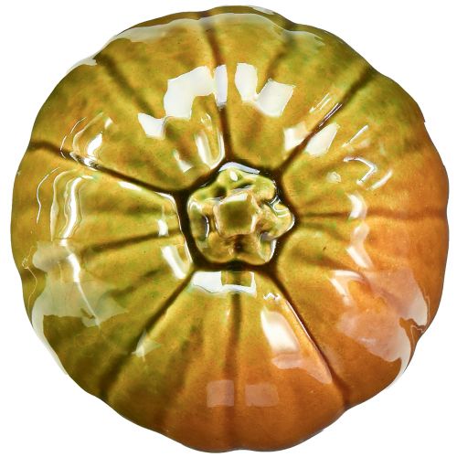 Floristik24 Citrouille décorative en céramique dans des tons vert vif - 17,5 cm - parfaite pour la décoration de table d'automne