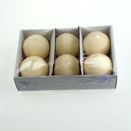 Floristik24 Bougies boule 80mm crème 6 pcs