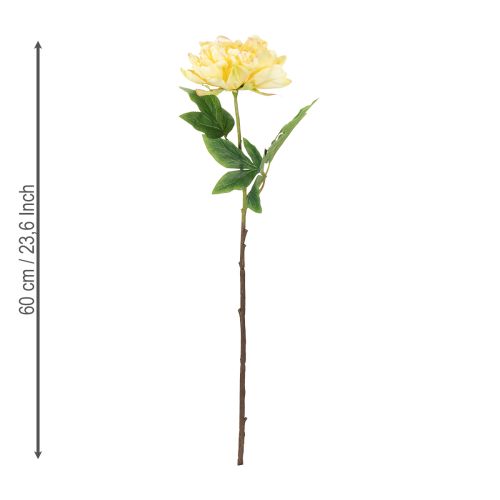 Article Pivoine artificielle à grande fleur pour une décoration intérieure florale intemporelle, 60 cm, lot de 3