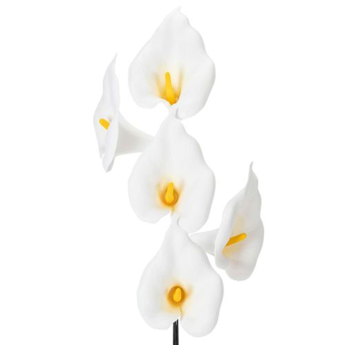 Lys calla artificiel à étamines jaunes, fleurs décoratives, 35 cm, lot de 10