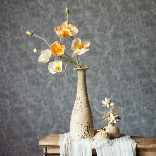 Article Coquelicot artificiel pour décoration de mariage, 95 cm, lot de 3