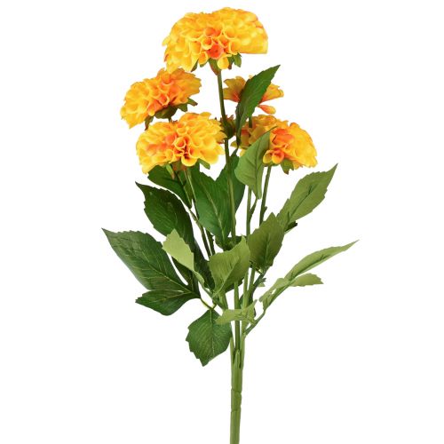 Article Fleurs artificielles dahlias décoratifs jaune orange artificiel 50cm