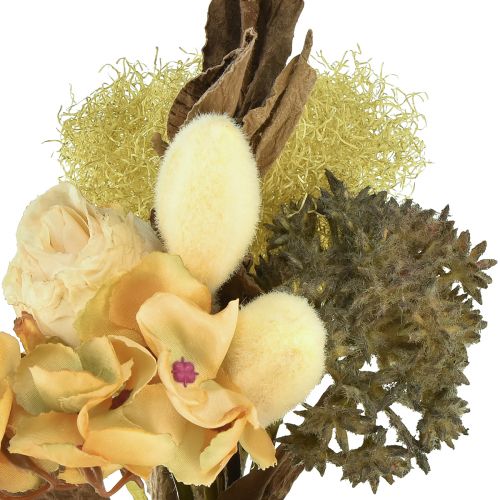 Article Bouquet de fleurs artificielles rose hortensia aspect sec décoration vintage 38cm