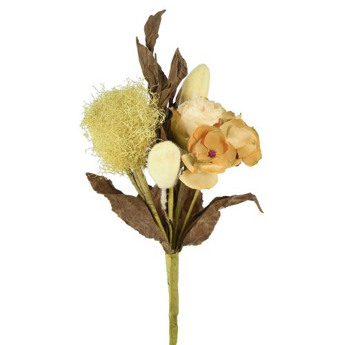 Article Bouquet de fleurs artificielles rose hortensia aspect sec décoration vintage 38cm