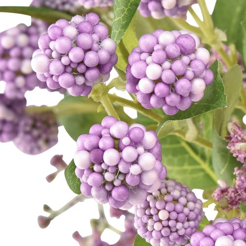 Article Bouquet de fleurs artificielles fleurs en soie branche de baies violet 51cm