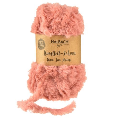 Floristik24 Cordon en fausse fourrure cordon rose cordon décoratif en fourrure artificielle 50g 30m