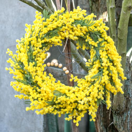 Article Plante Artificielle Acacia Argenté Mimosa Floraison Jaune 53cm 3 Pcs