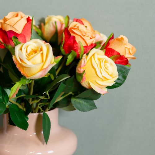 Article Composition de roses artificielles, un élément intemporel qui sublimera tout intérieur avec élégance, 44 cm, 6 pièces