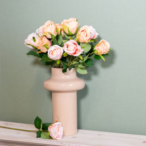 Article Bouquet de roses artificielles réalistes et durables, idéal pour la décoration de mariage, 44 cm, 6 pièces