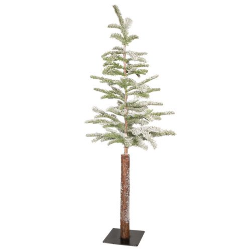 Sapin artificiel sur plaque métal décoration hiver neige 35x115cm