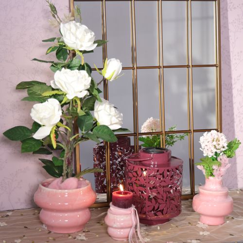 Article Lanterne à motif de feuilles, solaire, pour un éclairage extérieur d'ambiance, 25 cm