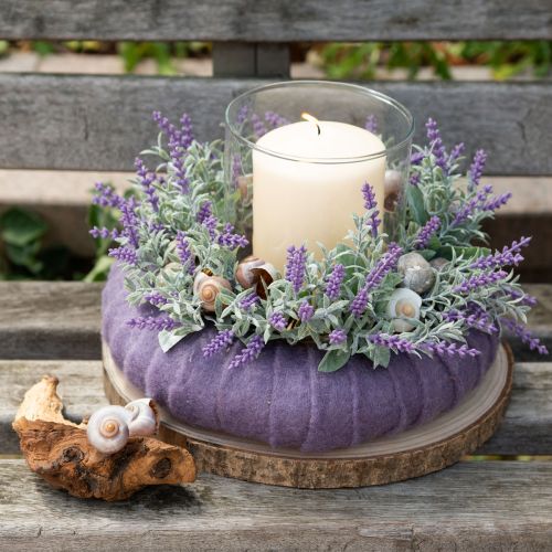 Article Couronne de lavande floquée Ø25cm