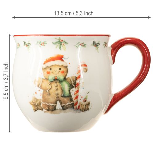 Article Mug bonhomme en pain d&#39;épices en céramique de Noël H9,5 cm