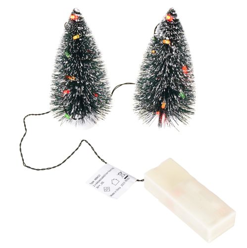 Article Sapin de Noël artificiel LED mini à piles 16 cm 2 pièces