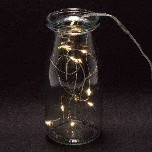 Guirlande lumineuse à piles pour intérieur, blanc chaud, 10 LED, 1 m de longueur, lot de 6 | Floristik24.be