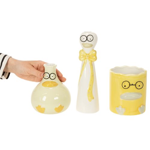 Figurines décoratives en céramique canards avec lunettes - Set de 3 - 25 cm | Floristik24.be