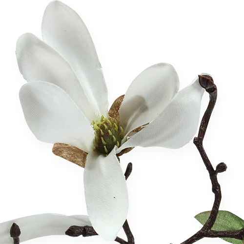 Article Branche décorative de magnolia 40 cm blanc 4 p.