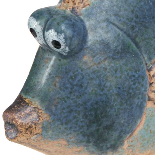 Article Décoration maritime poisson bleu décoration en céramique assorti 19/17cm 2 pcs