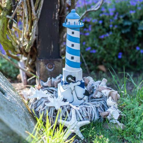 Phare déco maritime bleu clair 34cm | Floristik24.be