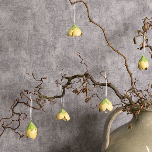 Article Fleur suspendue en métal pour une décoration romantique intérieure et extérieure, 6 cm, lot de 6