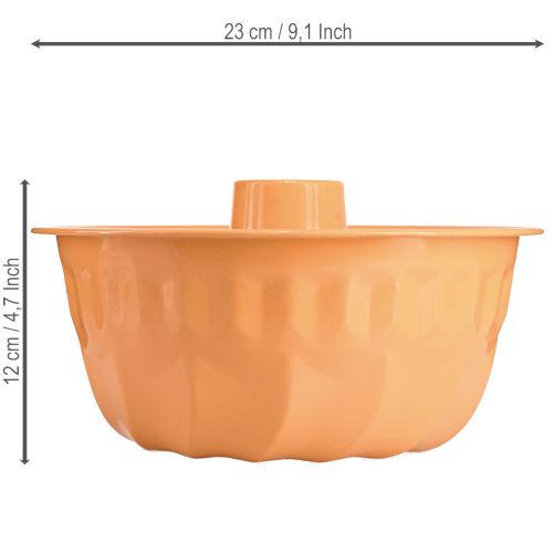 Article Moule à gâteau Bundt décoratif en métal orange Ø23cm H12cm