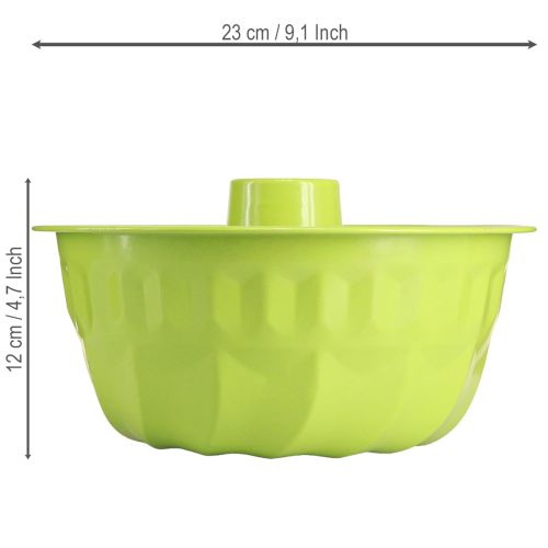 Article Moule à gâteau Bundt décoratif en métal, vert pomme, Ø 23 cm H 12 cm