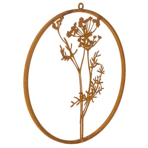 Anneau en métal rouillé, anneau décoratif, décoration murale, brin d'aneth, Ø38cm
