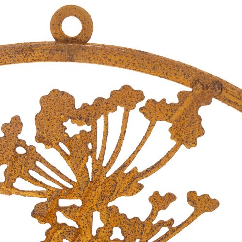 Anneau en métal rouillé, anneau décoratif, décoration murale, brin d'aneth, Ø38cm | Floristik24.be
