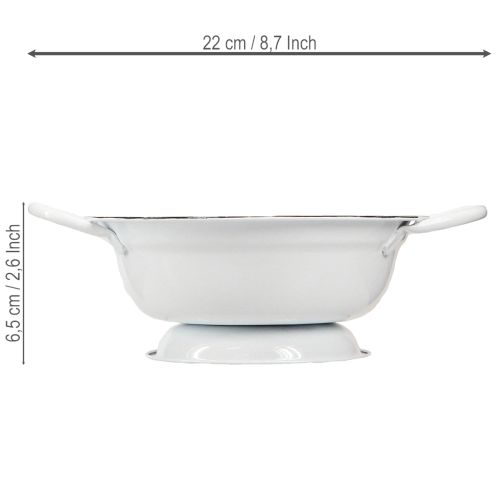 Article Bol décoratif en métal, blanc et noir, Ø 16,5 cm, H 6,5 cm, lot de 4