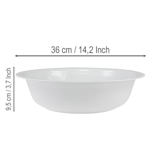 Article Bol en métal blanc, aspect émaillé, Ø 36 cm, H 9,5 cm