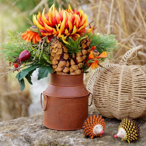 Article Pot à lait jardinière décorative rouille décoration métal Ø13cm H15,5cm