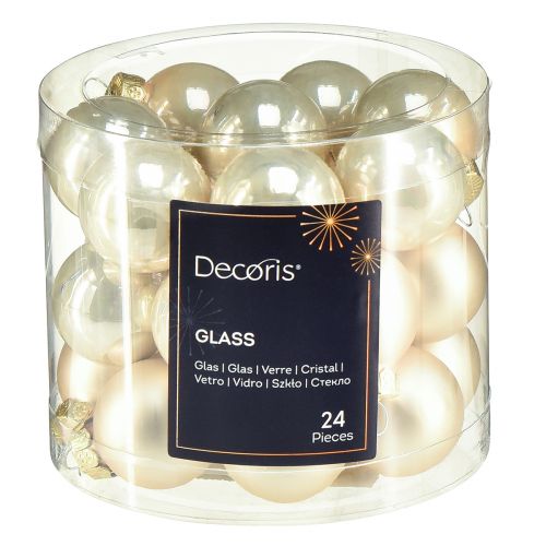 Floristik24 Mini boules de sapin de Noël boules de sapin en perles de verre Ø2,5cm 22 pcs