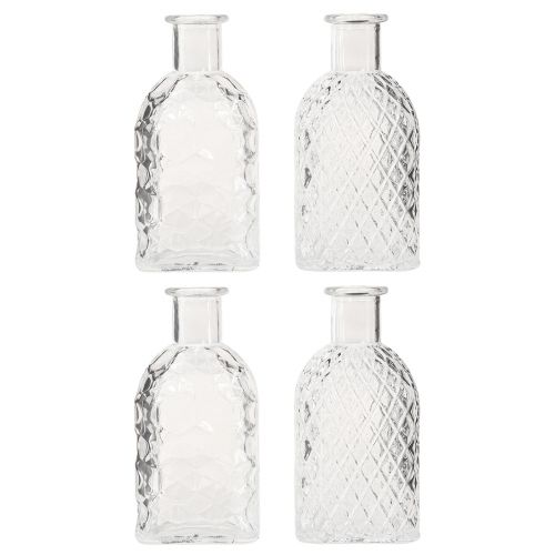 Floristik24 Mini Vases Bouteilles Décoratives Carrées en Verre H13cm 4pcs