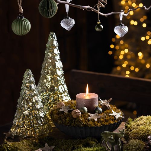 Floristik24 Mini sapin de Noël avec éclairage LED vert doré 28cm