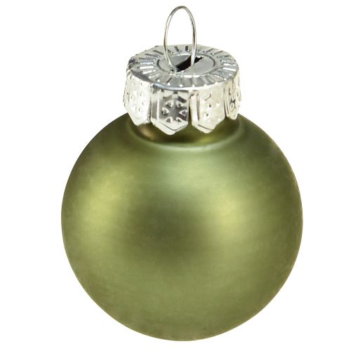 Floristik24 Mini boules de sapin de Noël verre vert mix Ø2,5cm 22 pcs