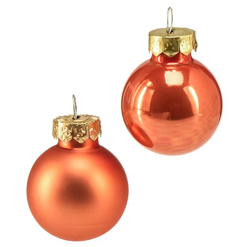 Floristik24 Mini boules de Noël en verre citrouille orange Ø2,5cm 22 pcs