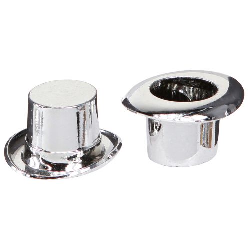 Floristik24 Mini cylindre, décoration scatter réveillon du Nouvel An, décoration de table pour nouvel an argent H2,5cm L5cm 9 pcs