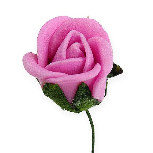 Floristik24 Mini roses en mousse Ø 1,5cm violet clair 72 pcs