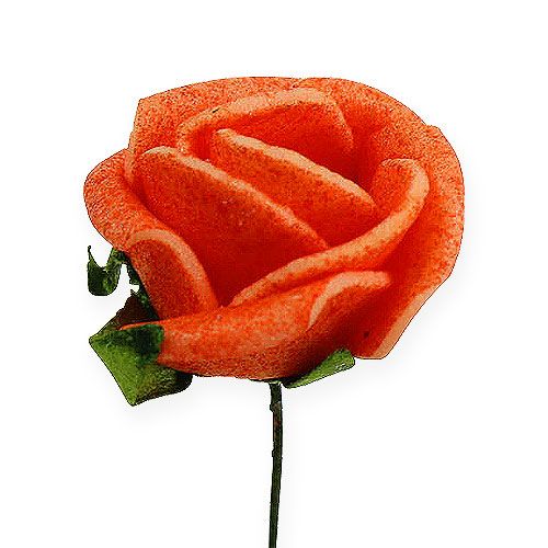 Floristik24 Mini roses en mousse Ø 1,5cm orange 72 pcs