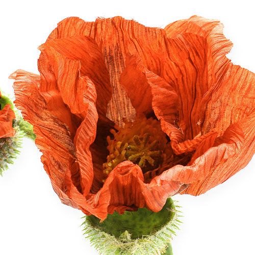 Article Fleur de coquelicot orange 68 cm 2 p.