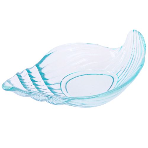 Article Assiette coquillage décorative escargot bol en verre bleu 19,5/21 cm 2 pièces